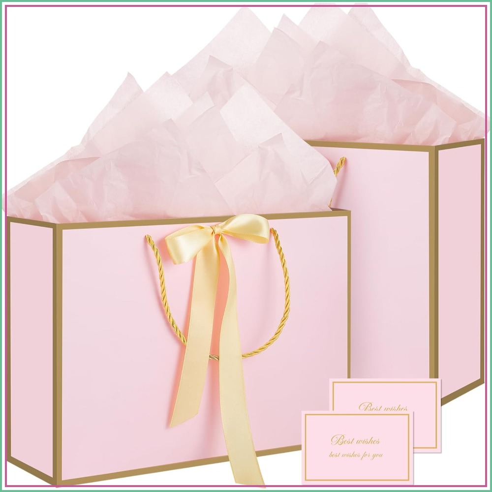 Baby Products Gift Card - Tas Hadiah Pink dengan Pegangan, Ukuran